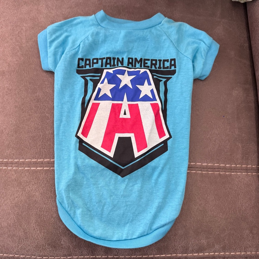 Marvel Avengers Captain America Blue Dog Shirt Costume Halloween Flag